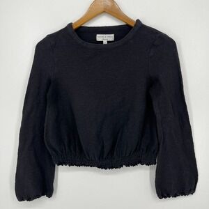 Madewell Texture & Thread‎ Long Sleeve Top Women's Size XS Black Solid
